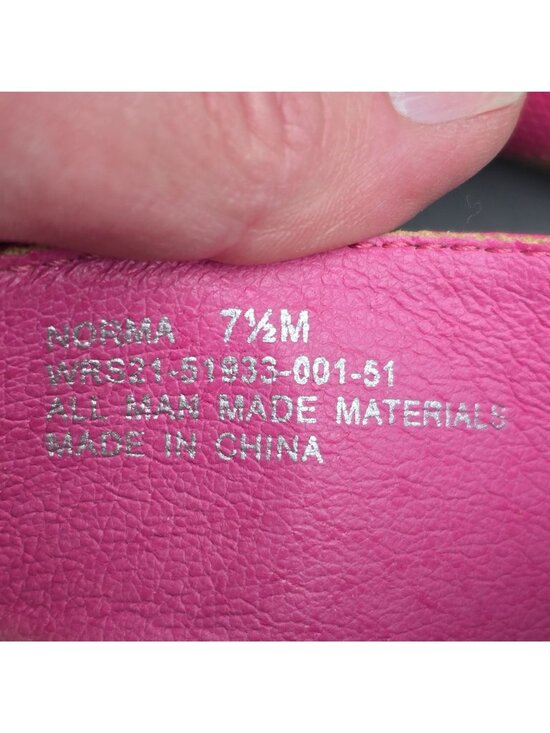 Kim Rogers Norma Wedge Slide Sandals Size 7.5 Pink Textured Strappy Boho Chic - Picture 8 of 9